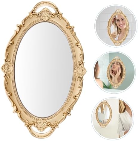 ABOOFAN Baroque Decorative Mirror Tray Luxury Vanity Mirror