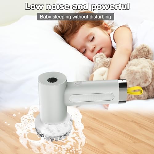 Electric Spin Scrubber with 5 Brush Heads and 2 Speeds Grey