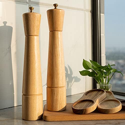 DeroTeno Salt Pepper Mill Set with Tray