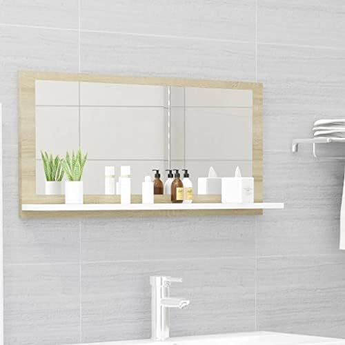 Modern Minimalist Wall Mirror with Wooden Frame 315x146