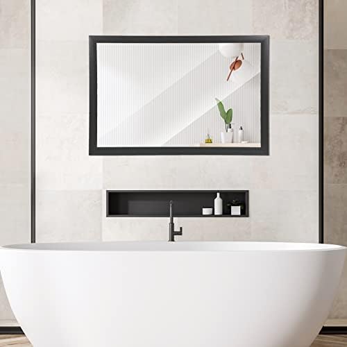 Modern Black 24x36 Inch Wall Mirror for Bathroom