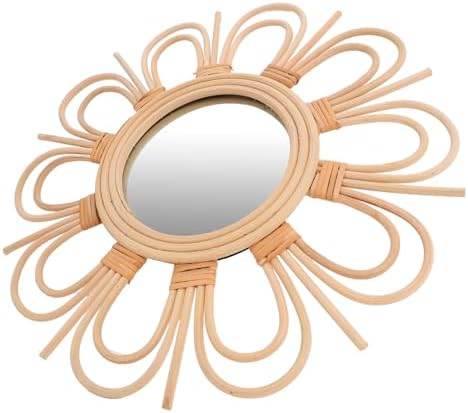 TOVINANNA 1Pc Circular Rattan Wall Mirror