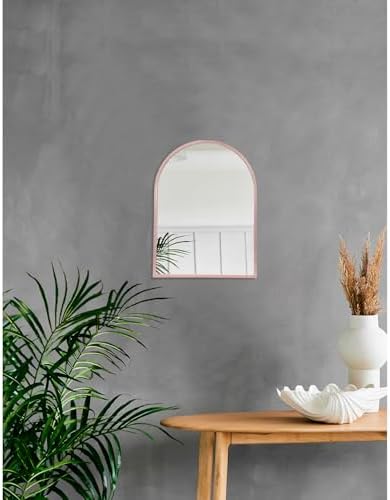 Arch Bathroom Mirror with Rose Gold Frame 16x12