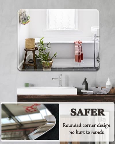 Frameless Bathroom Mirror with Beveled Edges 50x60cm