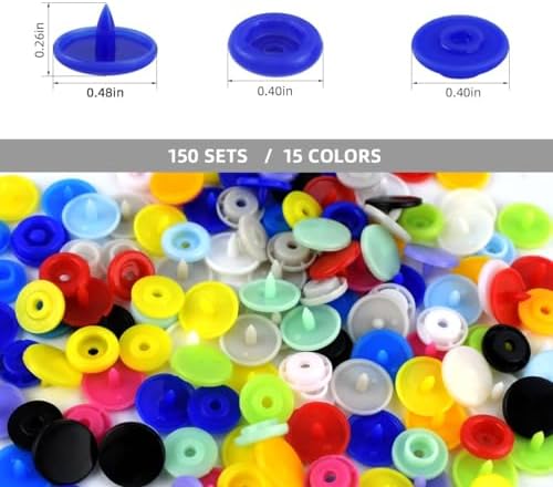 150 pcs T5 Resin Snap Buttons Kit with Storage Organizer