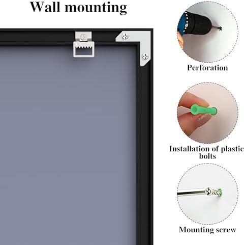 WONSTART 40x24 Black Aluminum Wall Mirror