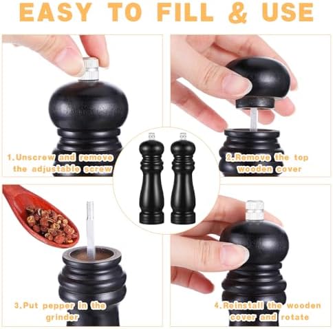 HOFURME 2 Pcs Salt and Pepper Mill Set 1