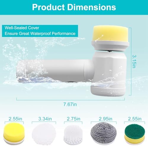 KOCASO Electric Spin Scrubber Cordless Rechargeable