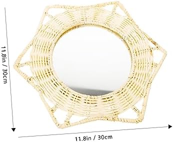 Vaguelly Rattan Wall Hanging Mirror for Bathroom