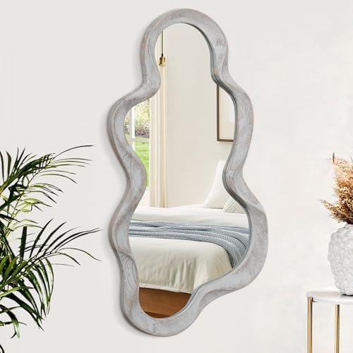 Irregular Cloud Wood Frame Wall Mirror