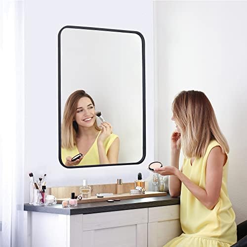 SUPER DEAL 22x30 Inch Black Wall Mirror for Bathroom and Entryway
