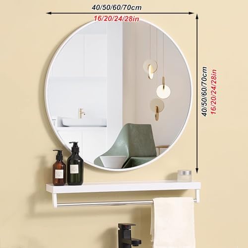 Round Bathroom Mirror with Aluminum Frame 40x40cm