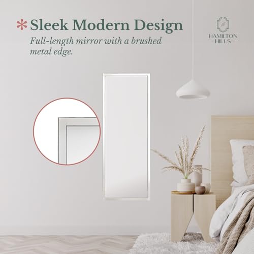 Hamilton Hills 18x48 Brushed Silver Mirror Wall Mount Industrial Style