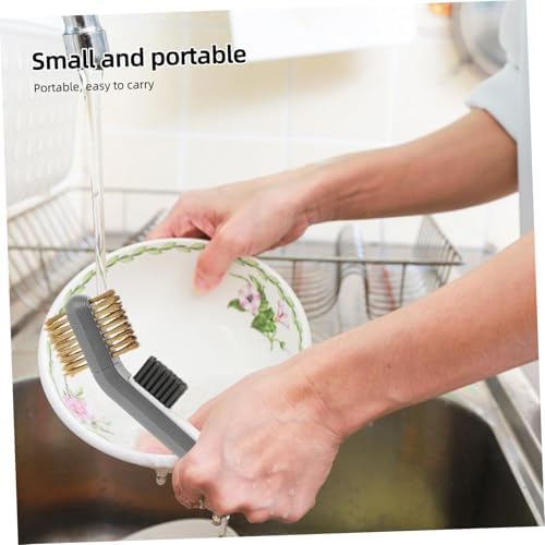 GRIRIW Stove Cleaning Brush with Rotatable Metal Scraper