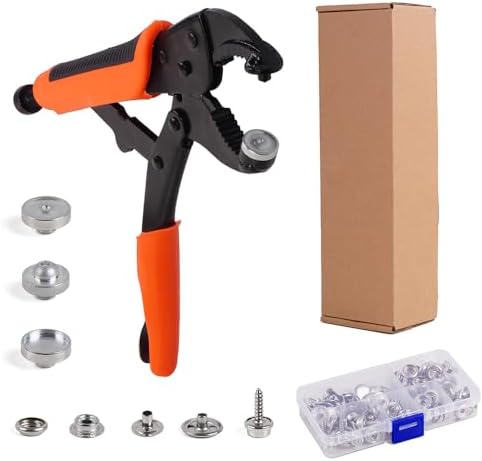 HEY FOLY Snap Fastener Tool Set 40 Pieces 15mm Stainless