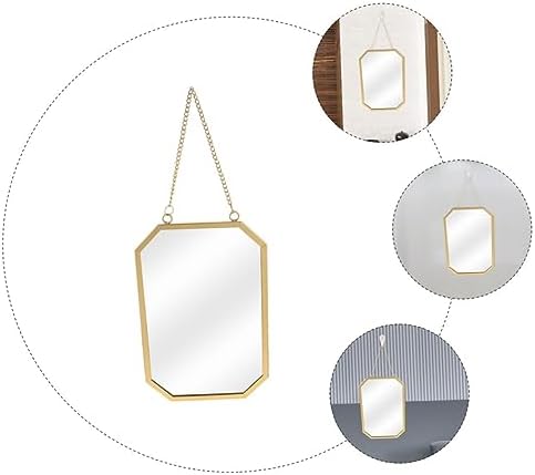 Gold Hanging Wall Mirror for Bathroom and Vanity