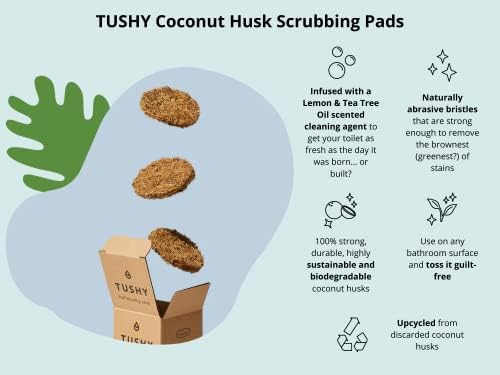 TUSHY Spa Bamboo Premium Bidet and Coconut Husk Toilet Brush Bundle