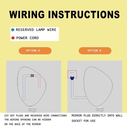 HTLTGBAM Irregular Bathroom Mirror with LED Backlight and Defogging