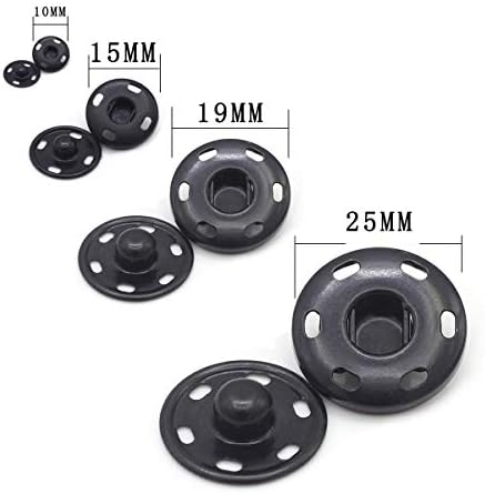 Enosea 55 Sets Sew-on Snap Buttons 4 Sizes Metal Fasteners
