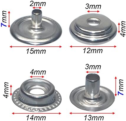 YiChuangXin 108pcs Marine Grade Stainless Steel Snap Fasteners