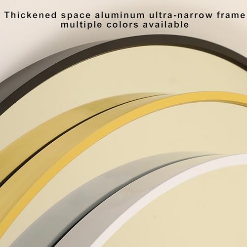 ZPRYZHD 50cm Black Round Wall Mirror with Shatterproof Glass