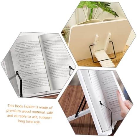 STOBOK Adjustable Wooden Book Stand for Recipes and Reading