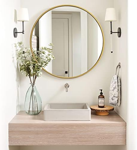 Gold Circle Mirror 18 Inch Round Wall Mirror