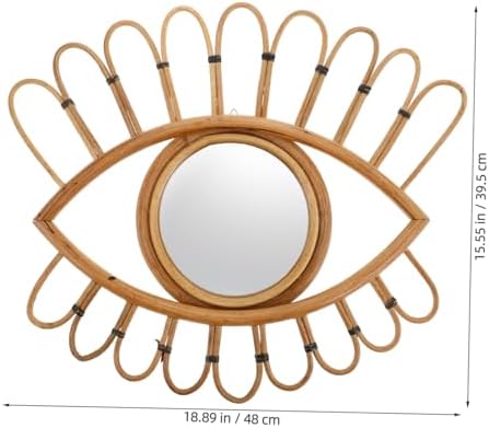 PRETYZOOM Woven Rattan Wall Mirror for Bedroom and Entryway