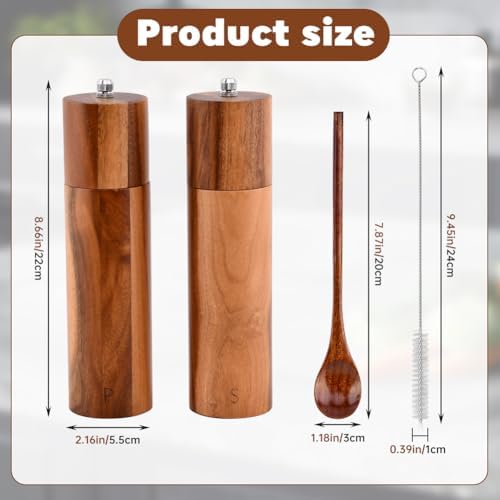 Hogurin Wooden Salt Pepper Grinder Set