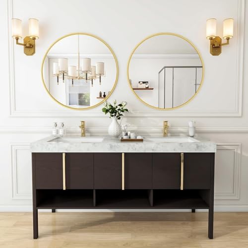 Simple Deluxe Gold 20 Inch Round Mirror