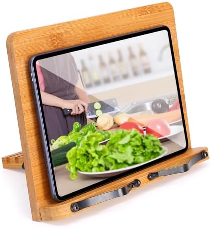 MEGREZ Bamboo Foldable Book Stand with Retro Design