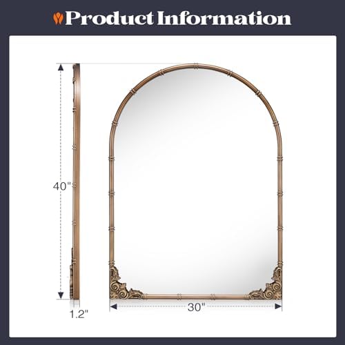 Brauthon Vintage Arched Mirror Gold 30x40