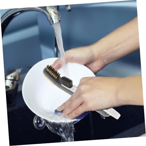 SEWOART Kitchen Brush with Metal Scraper for Stove Cleaning 1