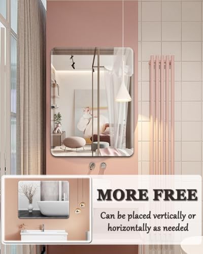Frameless Bathroom Mirror with Beveled Edges 50x60cm