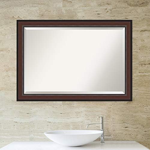 Amanti Art Brown Bathroom Mirror 29x41