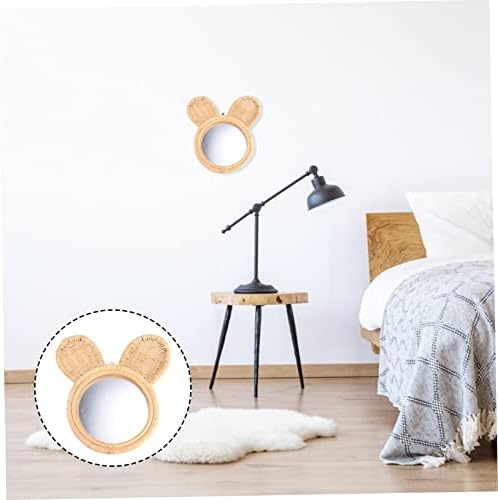 PLAFOPE 1Pc Woven Rattan Wall Mirror Beige