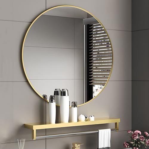 LTSRLL Wall Mounted HD Mirror with Folding Shelf