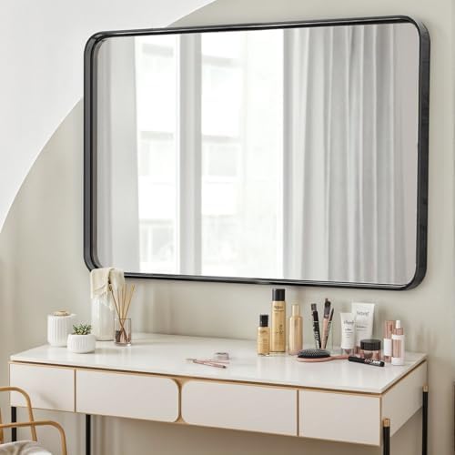 Bed Bath Beyond Glass Mirror 40x30 Inch Matte Black Frame