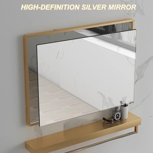 Modern Bathroom Vanity Mirror with Metal Frame Black 20 Inch