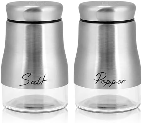 Accmor 5oz Salt Pepper Shakers Set with Glass Bottom