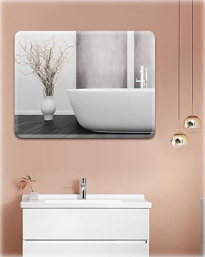 Frameless Bathroom Mirror with Beveled Edges 50x60cm