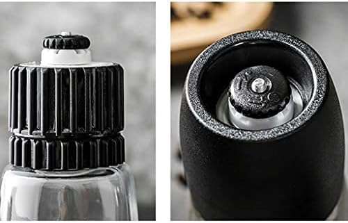 WXWIN Refillable Salt Pepper Mill Set - Durable Glass Stainless Steel