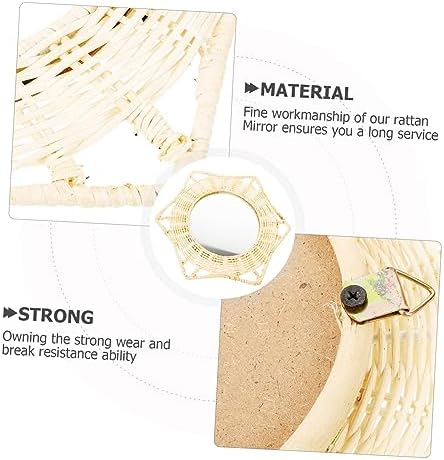 Vaguelly Rattan Wall Hanging Mirror for Bathroom