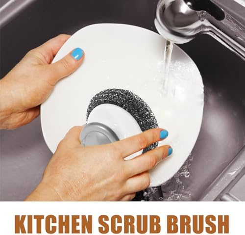 Baluue 2pcs Pot Brush Set Durable Scrub Brushes