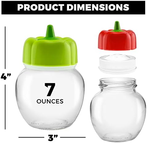 Tribello Seasoning Shaker Set Of 2 Glass Jar With Pepper Lid