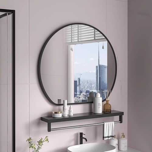 FLIPP Simple Semicircular Bathroom Mirror - 50cm Black