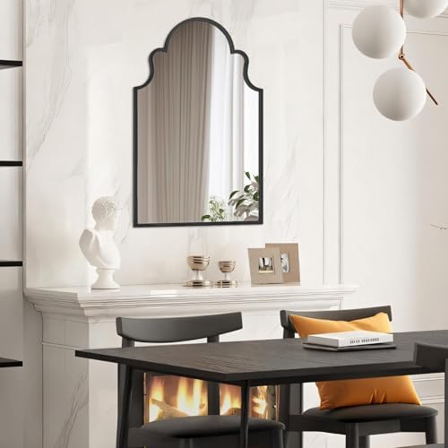 NXHOME Black Metal-Frame Accent Wall Mirror