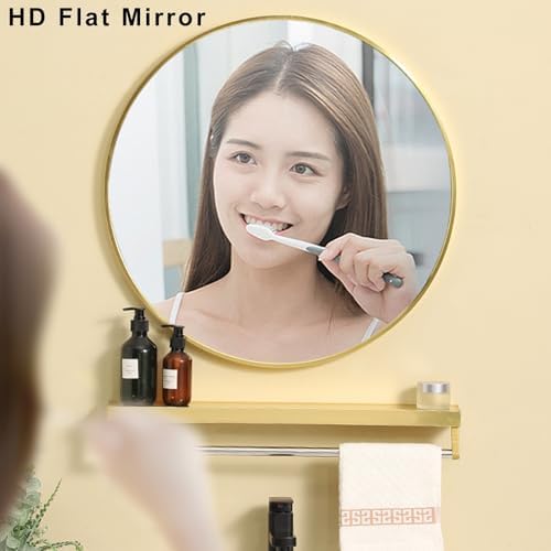 ZPRYZHD 50cm Black Round Wall Mirror with Shatterproof Glass
