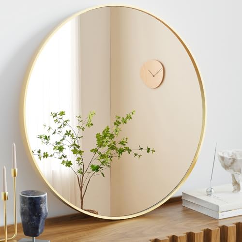 Brushed Aluminum Vanity Mirror with Shatterproof Glass
