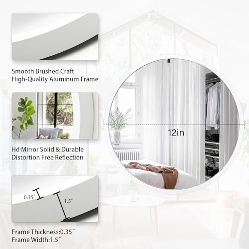 JJUUYOU Small Round Mirror for Bathroom Wall Decor